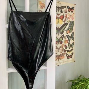 Faux Leather Bodysuit